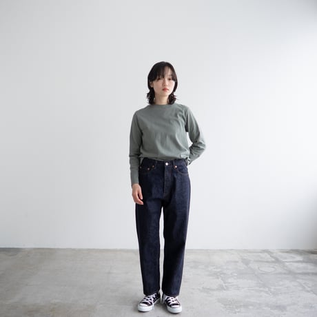 mvs cotton/center back long sleeve tshirt/granite green/size1.2.3