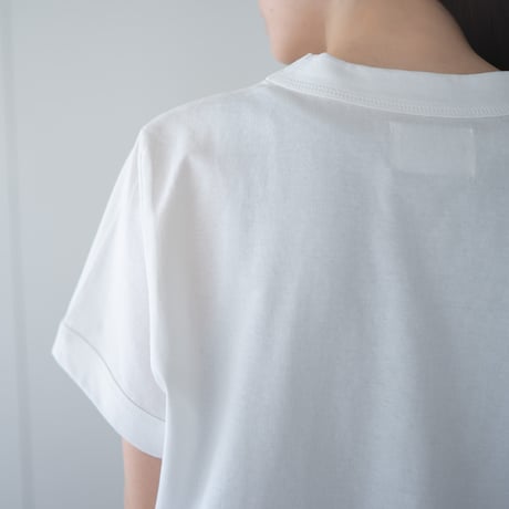 dry touch cotton/wide collar sleeve binder tee/off white/size1.2