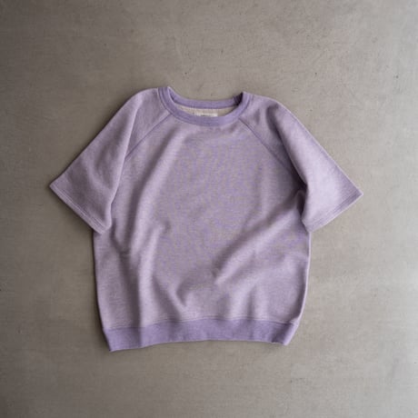 french terry half-sleeve top/purple heather