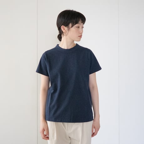 dry touch cotton/crew neck cut and sew/buleberry heather/size1.2.3
