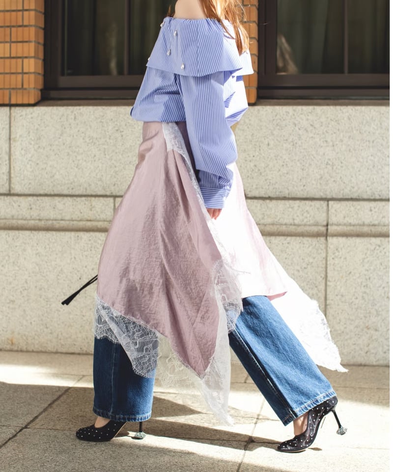 select）サテンレーススカート | make_ai