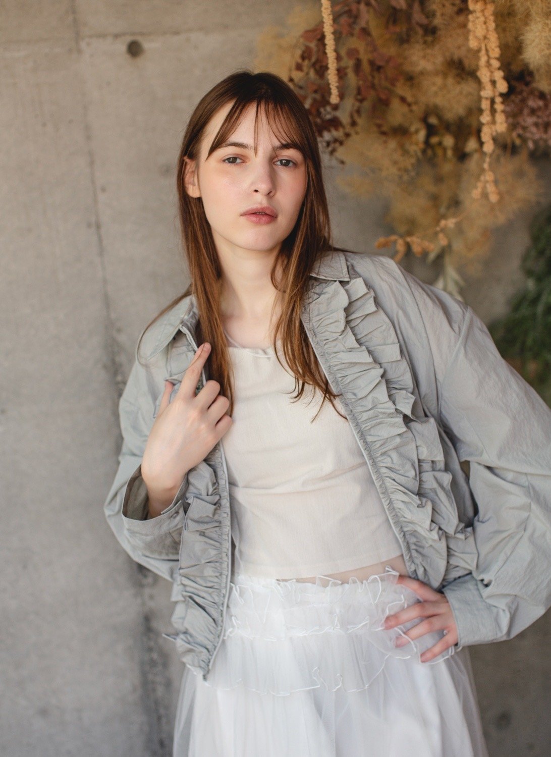 Candy Stripper フリル ブルゾン ジャケット アイボリー セール中 Candy Stripper フリル ブルゾン ジャケット アイボリー セール