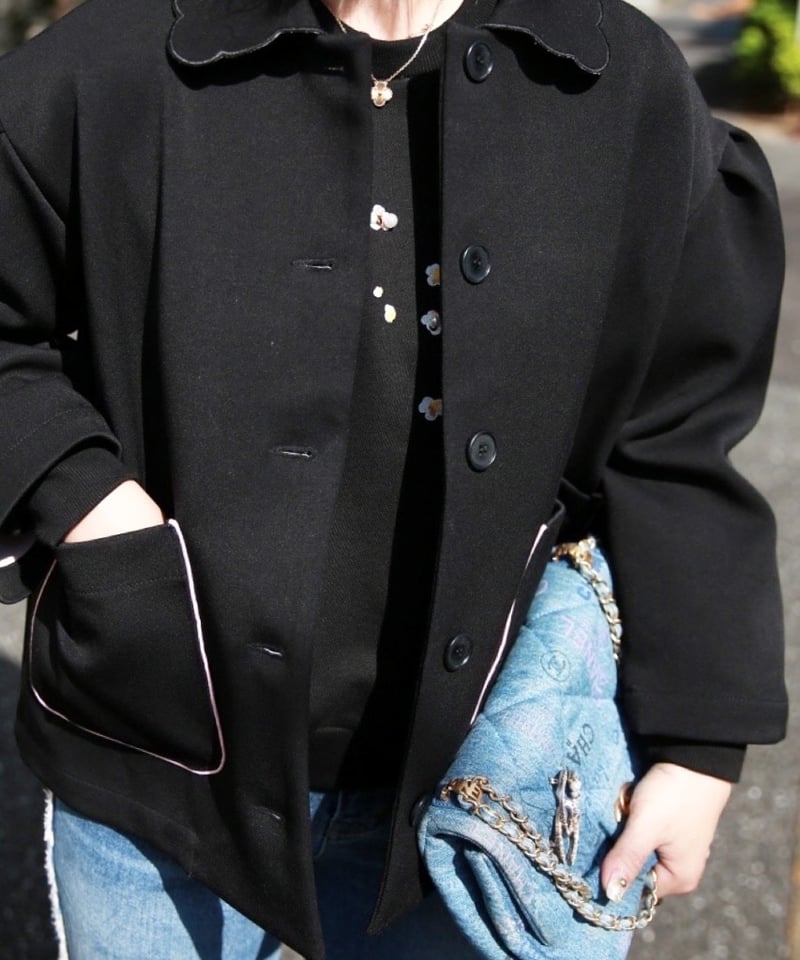 アナトリエ　ファー襟 スカラップ　ショートコート アナトリエ ファー襟 スカラップ ショートコート - メルカリ