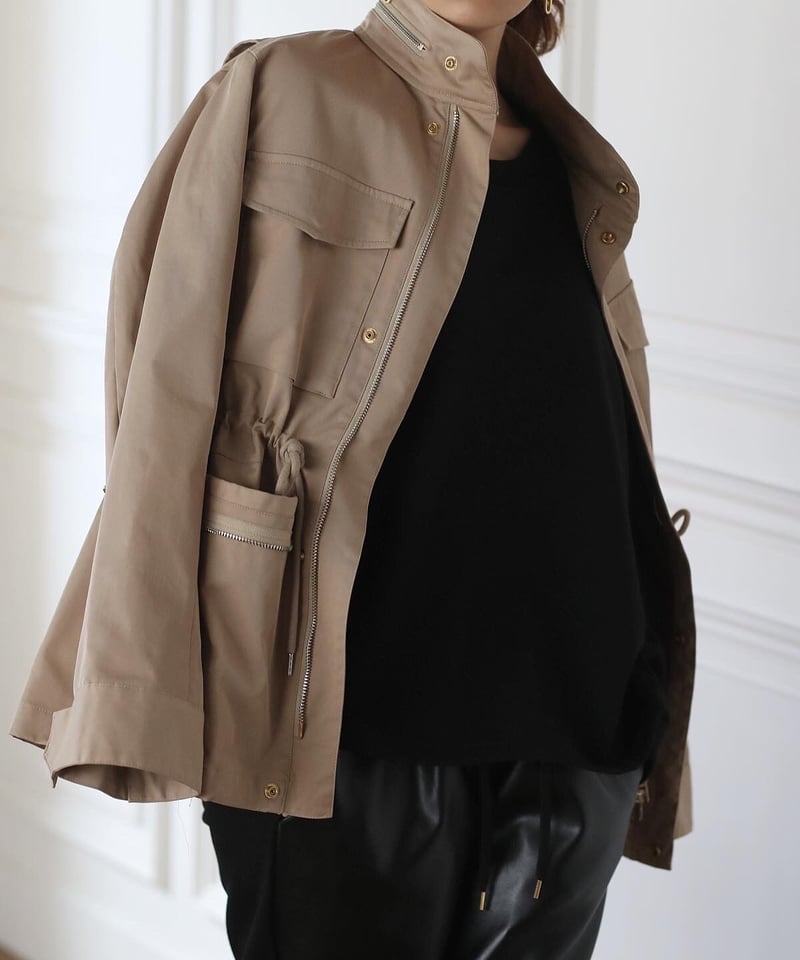 MWS ミリタリージャケット ベージュ ファー襟付き