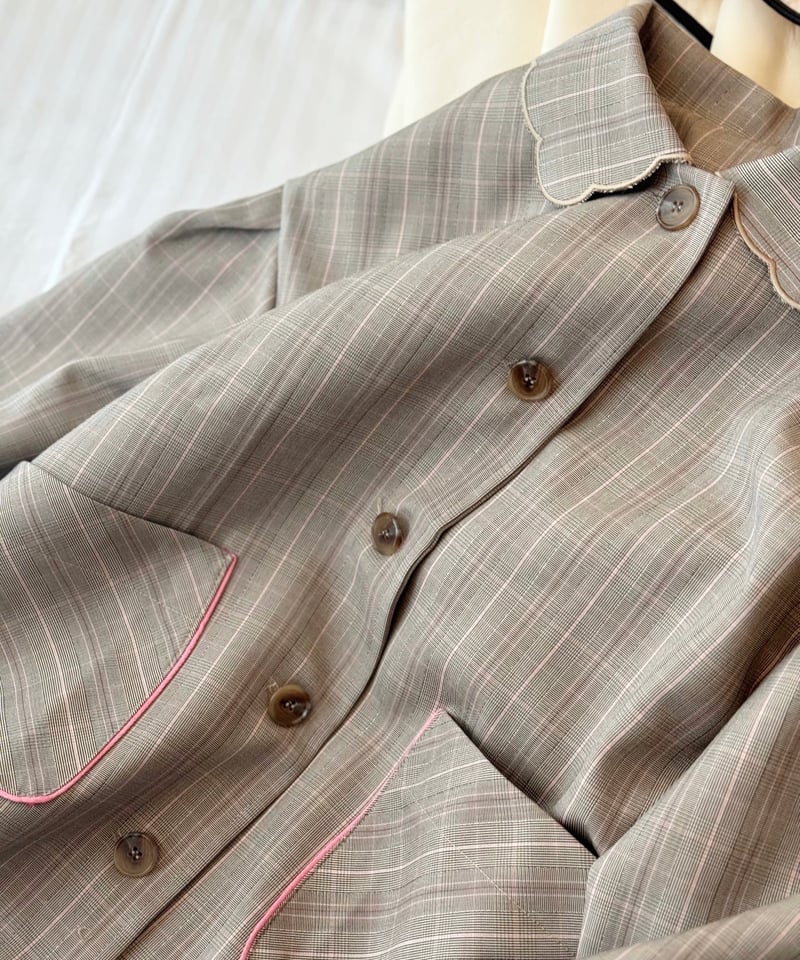 original）スカラップ衿ショートコート | make_ai