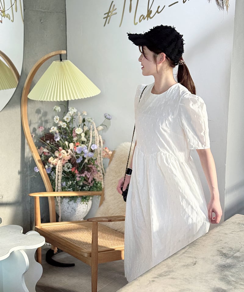 Freckle Seoul グレー　ワンピース パフスリーブ select）パフスリーブワンピース | make_ai