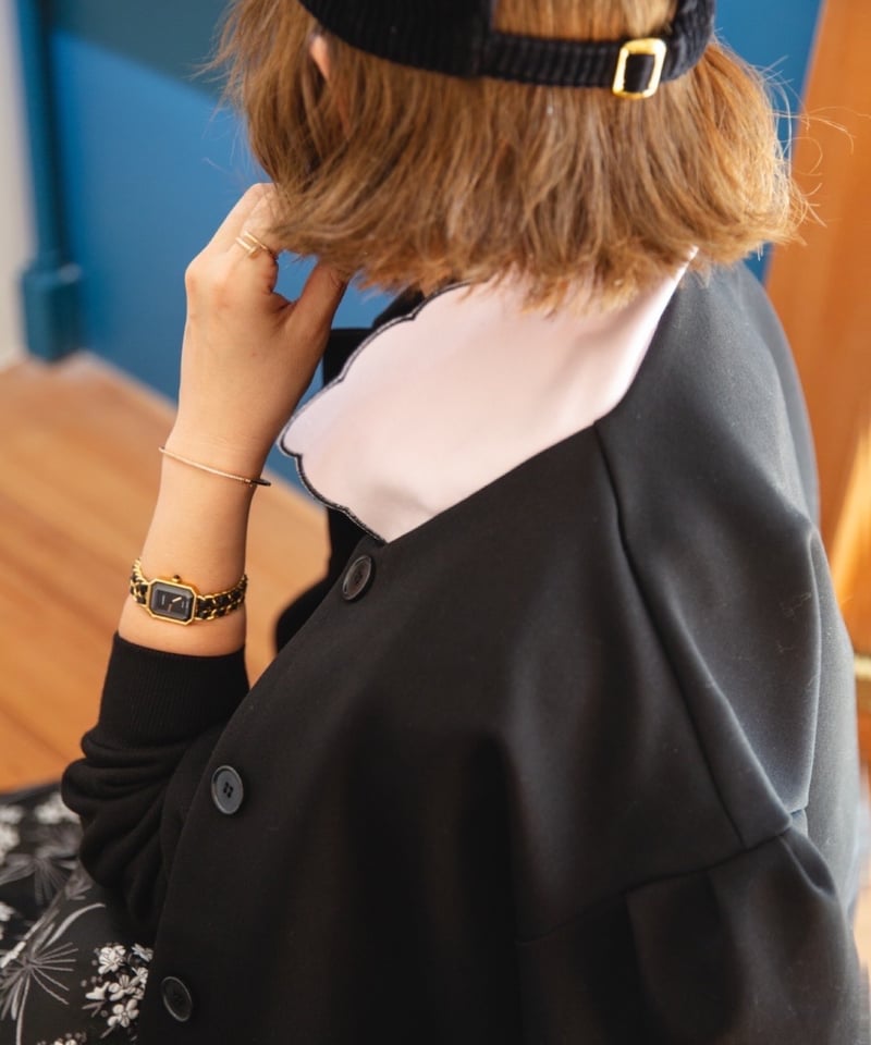 original）スカラップ衿ショートコート | make_ai