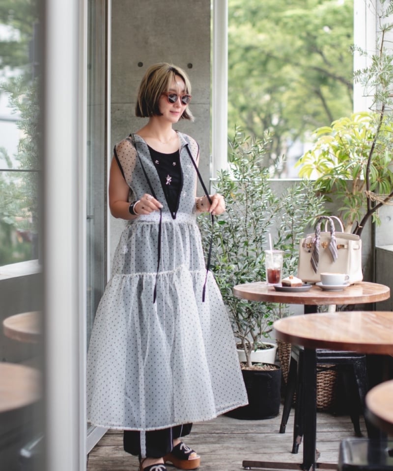 original) ドットオーガンジーワンピース | make_ai