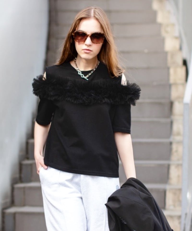 made in japan)チュールドッキングカットソー | make_ai