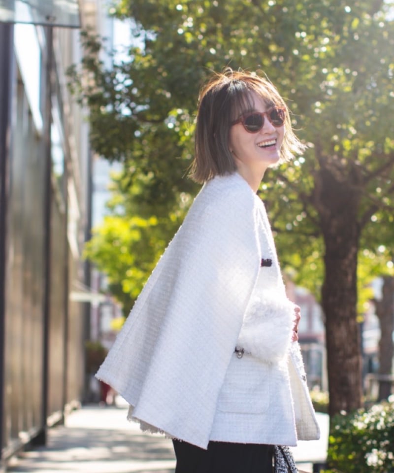 【新品未使用】make-ai ツイードポンチョ original）ツイードポンチョ | make_ai