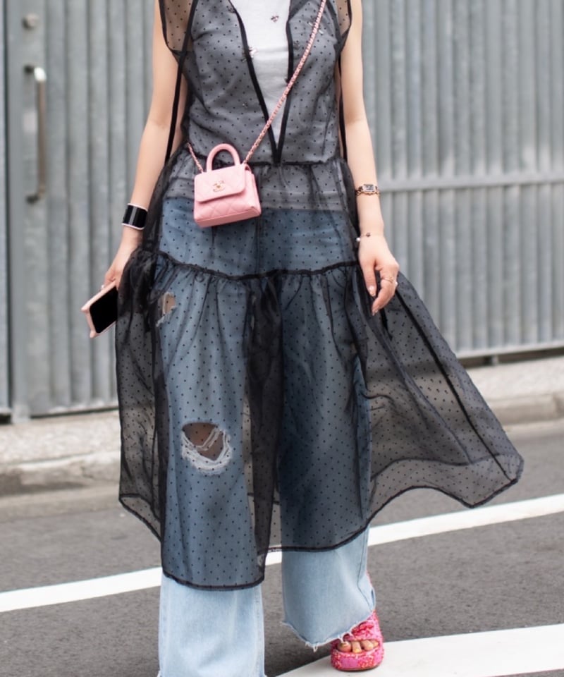 original) ドットオーガンジーワンピース | make_ai