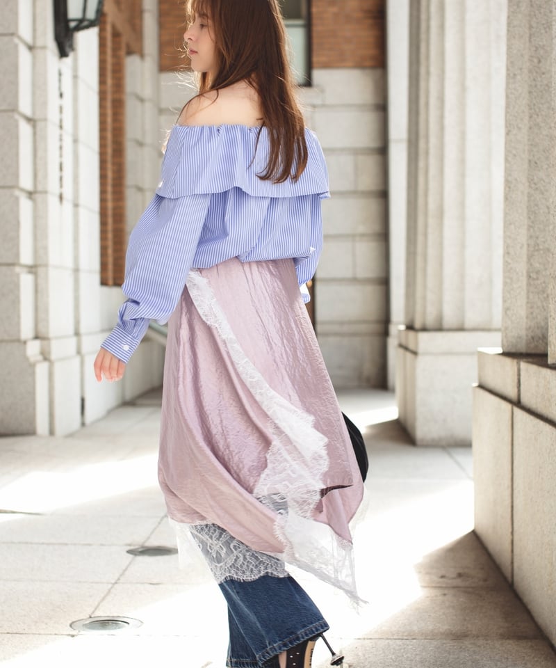 n.katelier レーススカート フラワーカットワークレースタイトスカート