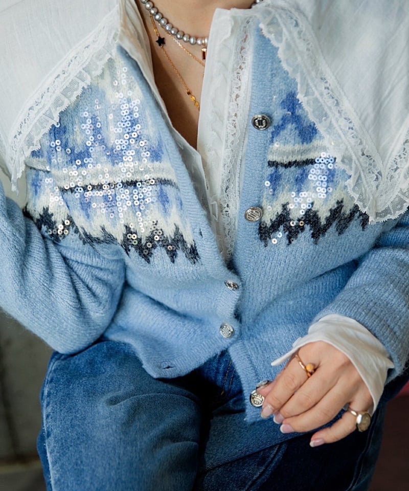 select）スパンコールカーディガン | make_ai