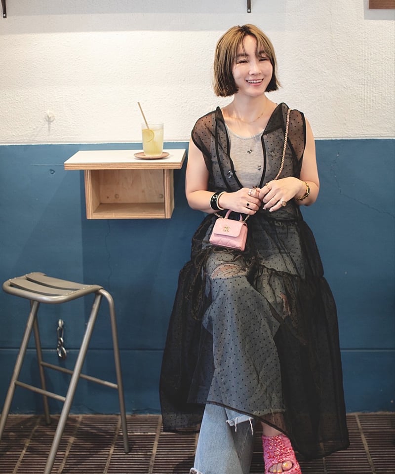 original) ドットオーガンジーワンピース | make_ai