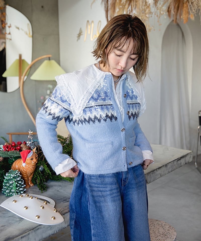 スパンコール刺繍ニットカーディガン｜LOUNIE（ルーニィ）公式サイト  