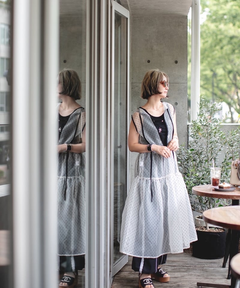original) ドットオーガンジーワンピース | make_ai
