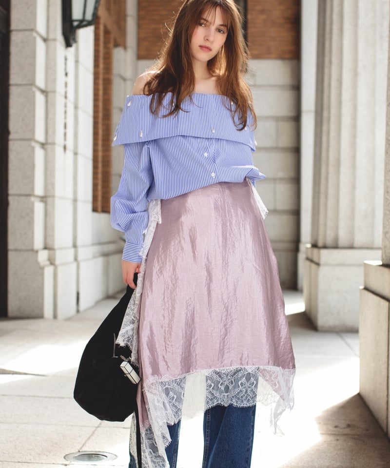 select）サテンレーススカート | make_ai