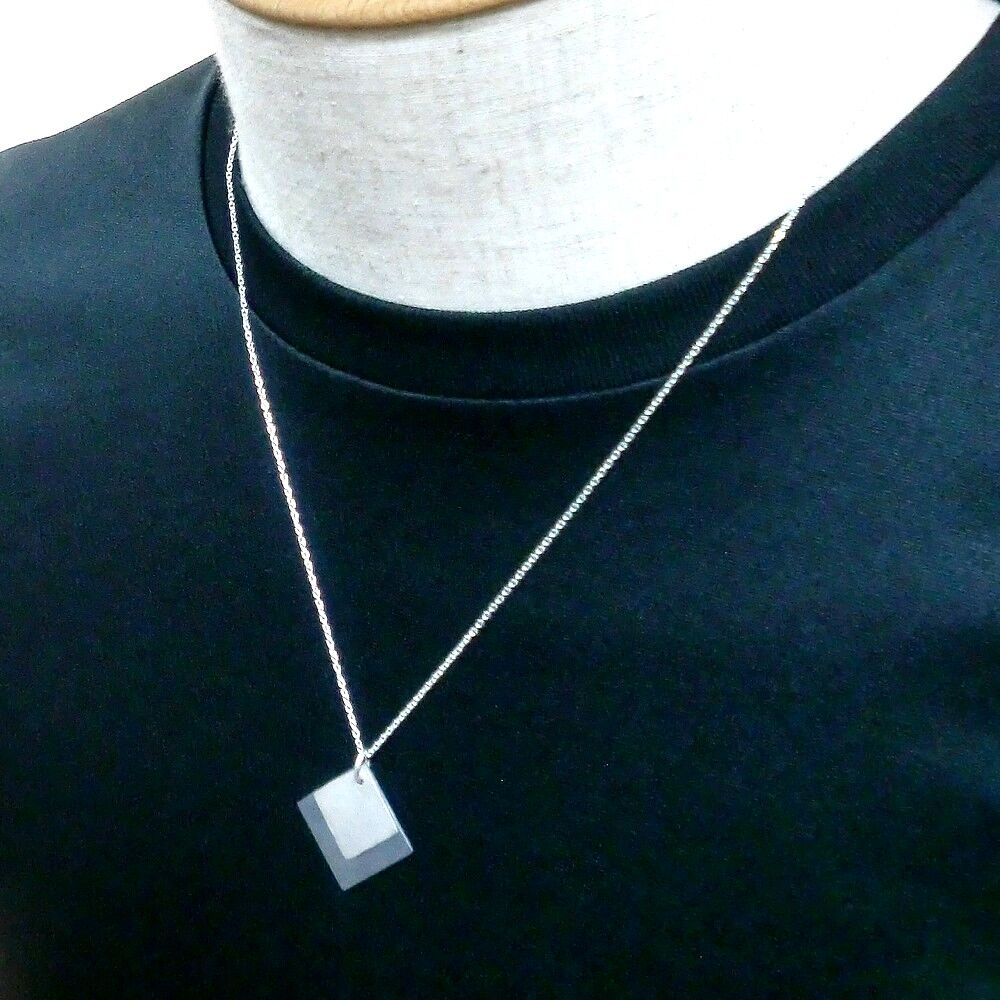 シルバーネックレス 男性用 楽天市場】ブラックホワイト リバーシブル シルバーネックレス