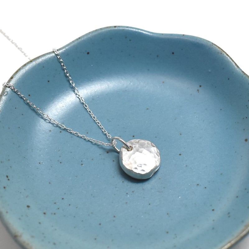 槌目模様 シルバープチネックレス tu-05 | シルバーアクセサリー