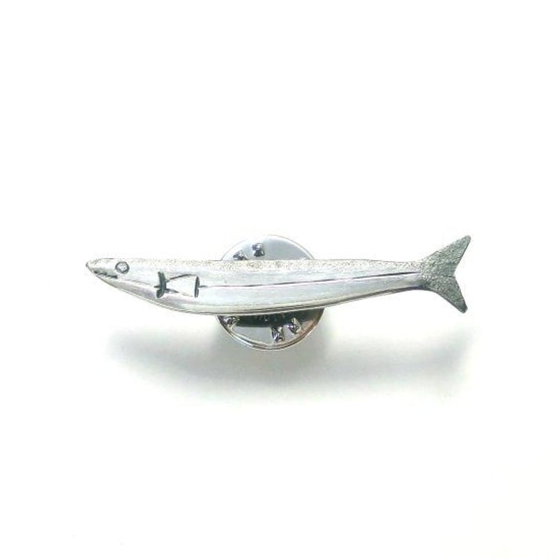 秋刀魚（サンマ）のシルバーピンブローチ | シルバーアクセサリー工房