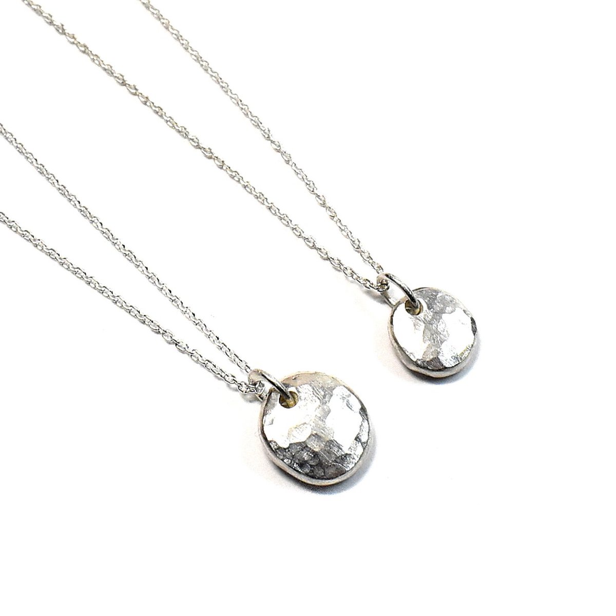 槌目模様 ペアネックレス No-06 | シルバーアクセサリー工房アンク
