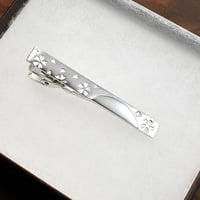 満月と桜 シルバーネクタイピン