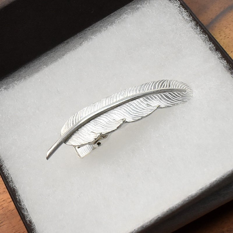 手彫り フェザー シルバー ネクタイピン | シルバーアクセサリー工房アンク