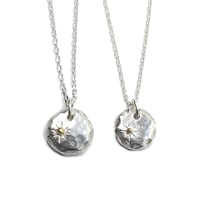 太陽模様シルバーペアネックレス   ta-010 一点物/一生もの