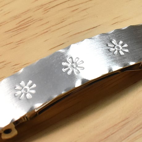 3つの花模様 シルバーバレッタ Sサイズ