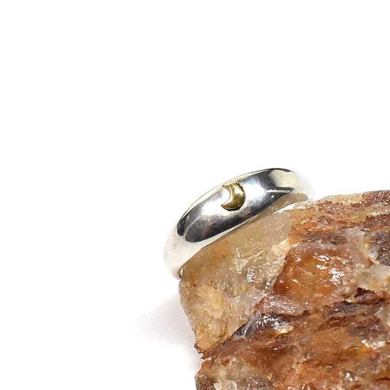 ハンドメイド シルバー リング　闇夜の小さな三日月 三日月 星 シルバーリング r0851 シルバーアクセサリー リング