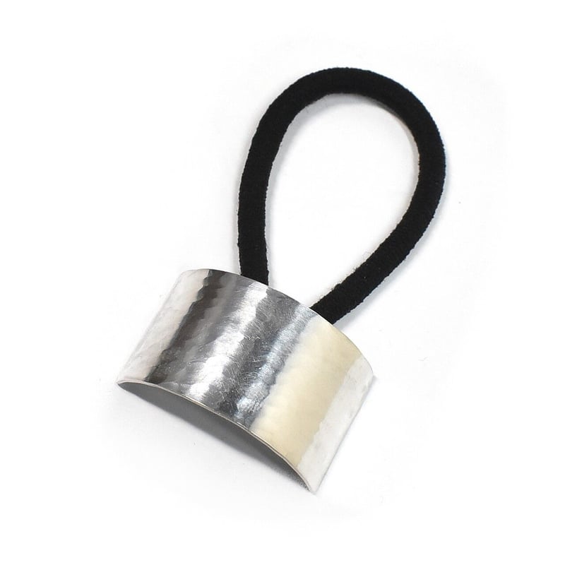 一つ結び用・槌目模様シルバーヘアゴム | シルバーアクセサリー工房アンク