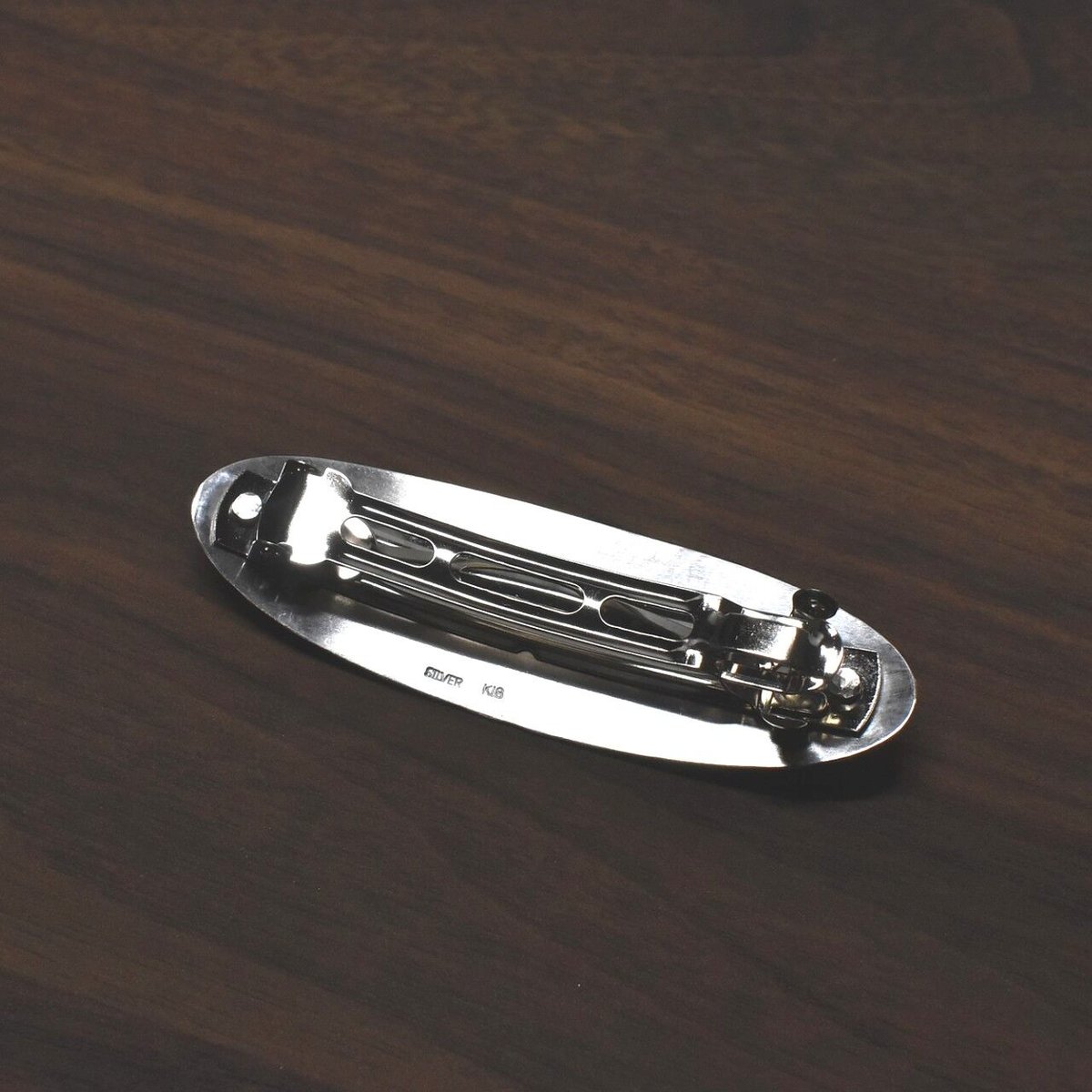 太陽模様のシルバーバレッタ 楕円形 | シルバーアクセサリー工房アンク