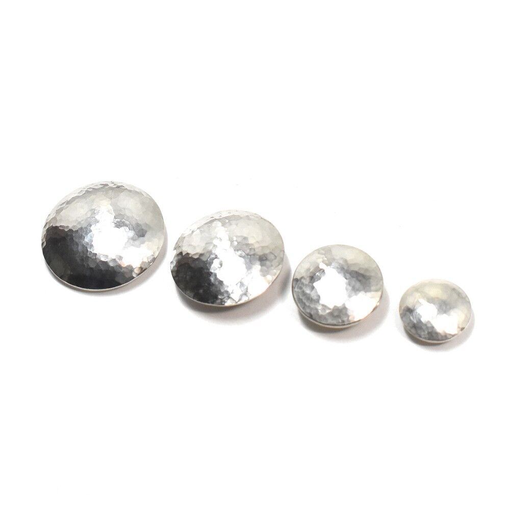純銀　美品　小物入れ　ヴィンテージ 槌目 コンチョ レザークラフト金具 silver925 槌目模様 28mm