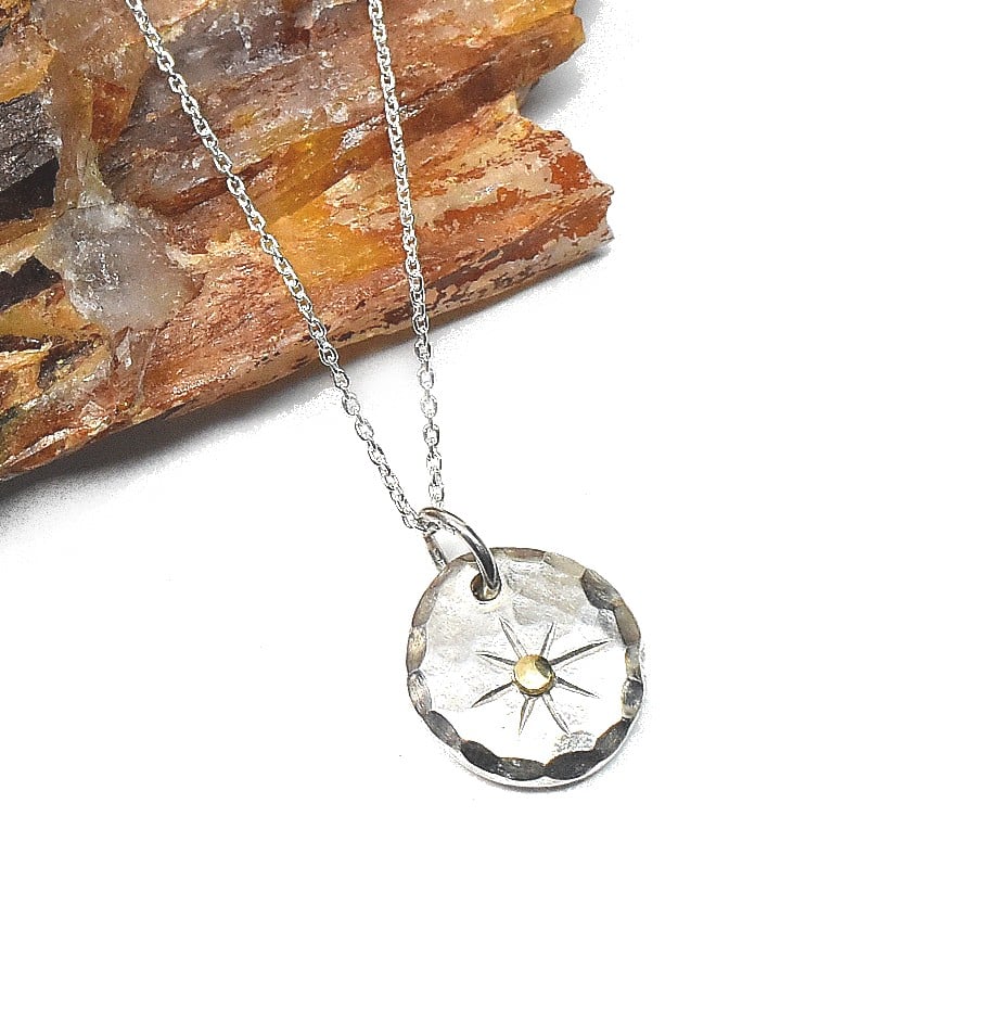 K18 太陽 シルバー ペンダントトップ 一点物 No-01 | シルバー