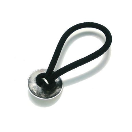 槌目模様　円形シルバーヘアゴム