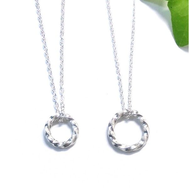 捻りリングシルバーネックレス メンズ用 45cm | シルバーアクセサリー 