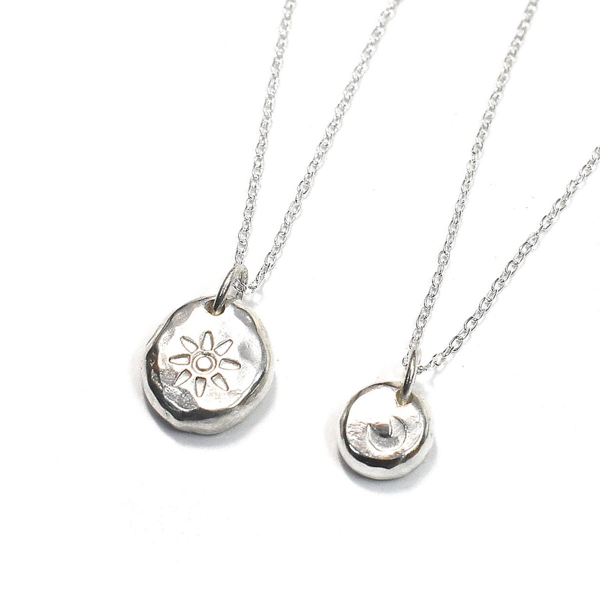 太陽と月 シルバー ペアネックレス PE-164 | シルバーアクセサリー工房