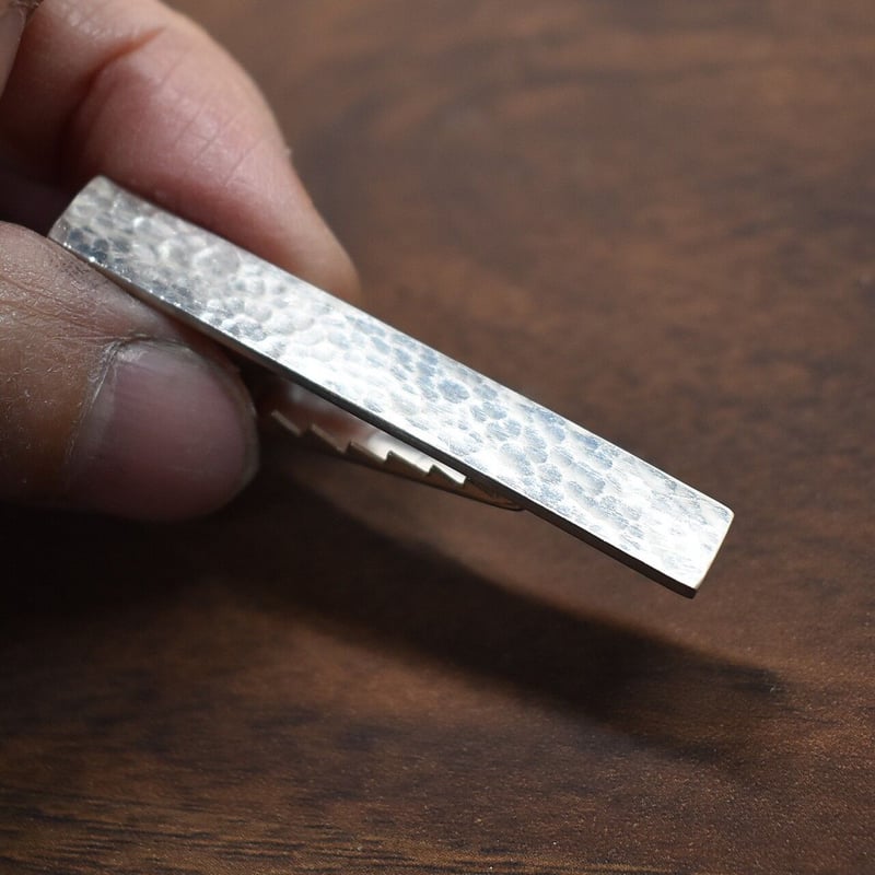 細槌目模様 シルバー ネクタイピン | シルバーアクセサリー工房 細槌目模様 シルバー ネクタイピン | シルバーアクセサリー工房