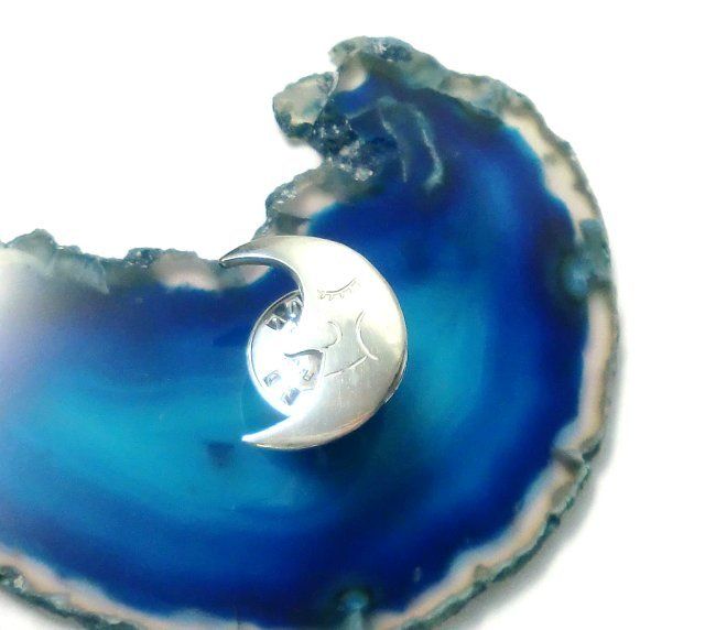 お月様のシルバーピンブローチ | シルバーアクセサリー工房アンク