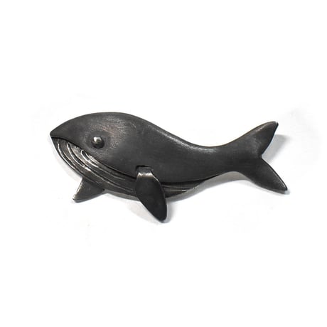 鯨 クジラ シルバーブローチ（ピンバッチ）　一点物