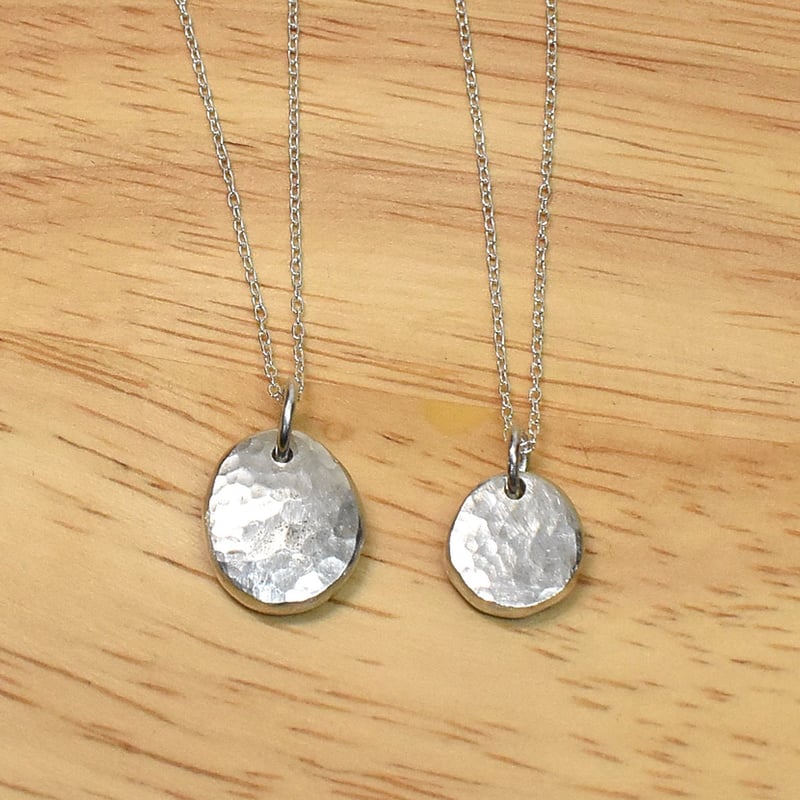 槌目模様 ペアネックレス No-05 | シルバーアクセサリー工房アンク