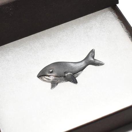 鯨 クジラ シルバーブローチ（ピンバッチ）　一点物