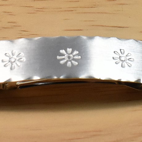 3つの花模様 シルバーバレッタ Sサイズ
