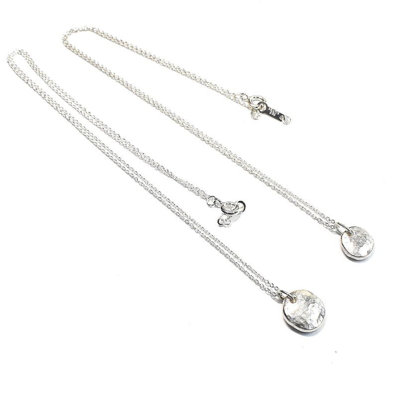 槌目模様 ペアネックレス No-06 | シルバーアクセサリー工房アンク