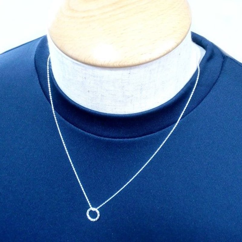 捻りリングシルバーペアネックレス 40cm 50cm | シルバーアクセサリー