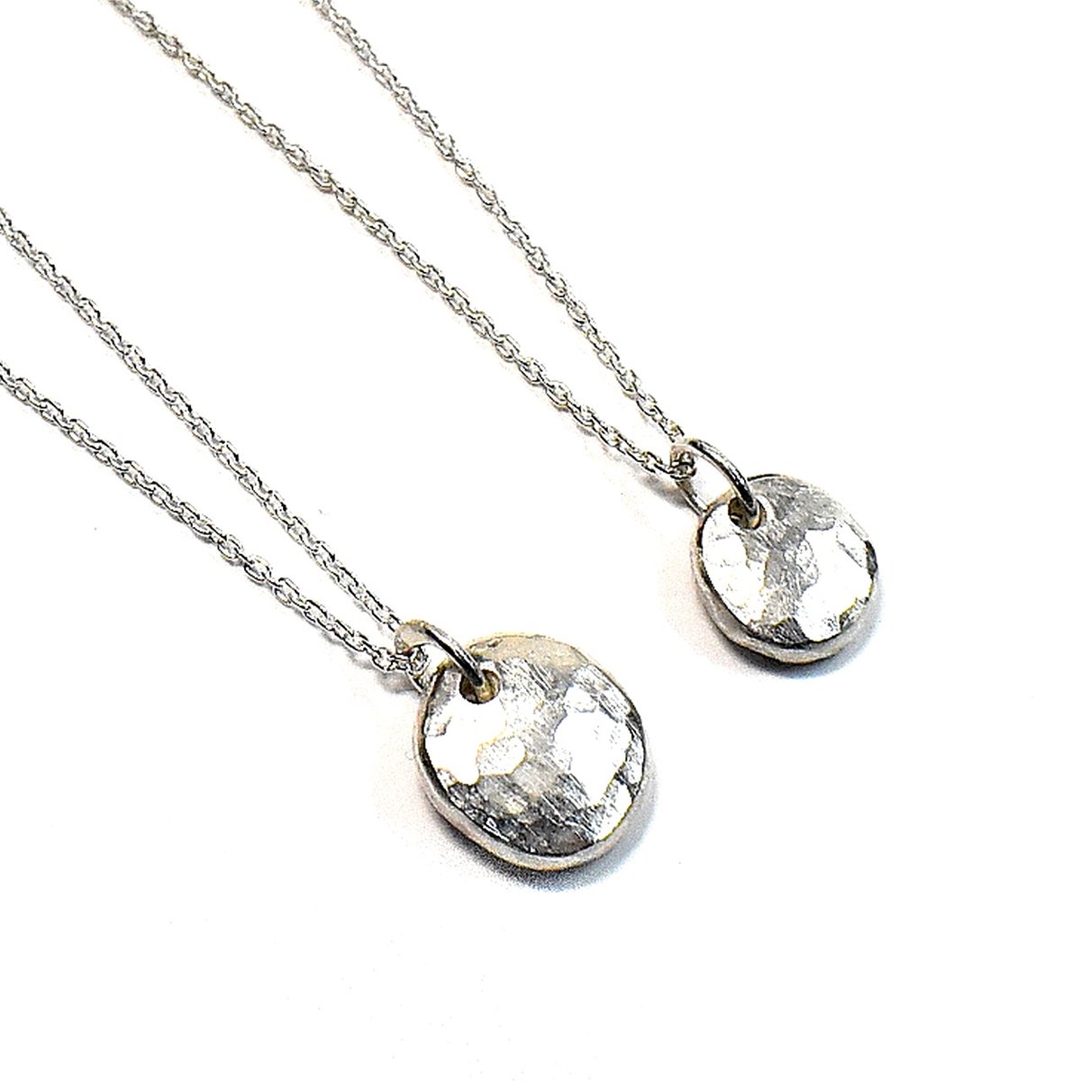 槌目模様 ペアネックレス No-06 | シルバーアクセサリー工房アンク