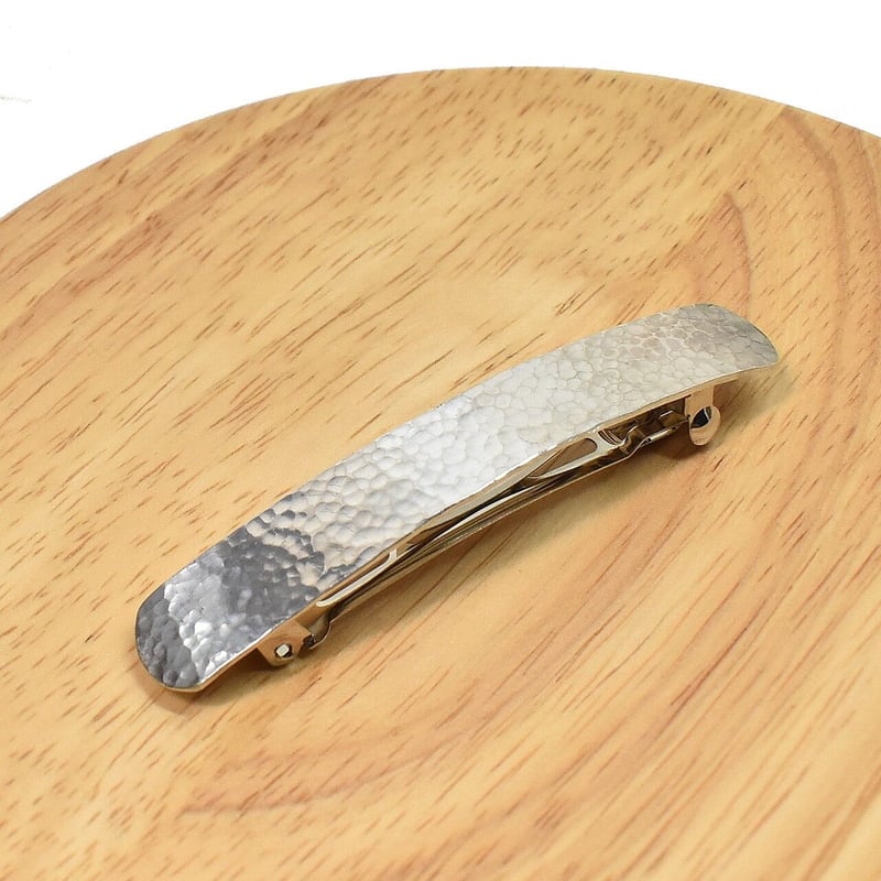 槌目模様 シルバー バレッタ Mサイズ | シルバーアクセサリー工房アンク