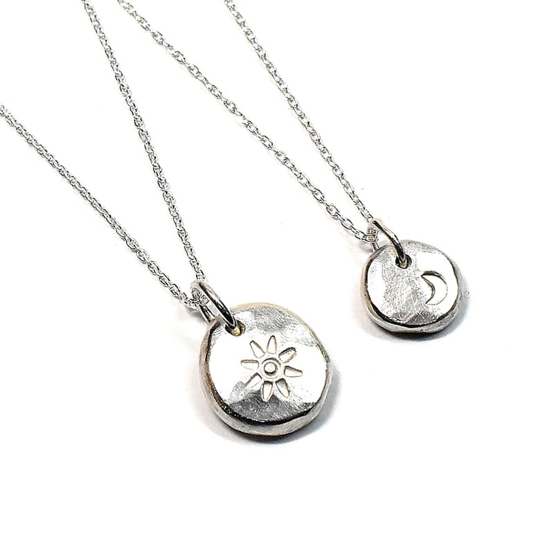 太陽と月 シルバー ペアネックレス PE-168 | シルバーアクセサリー工房