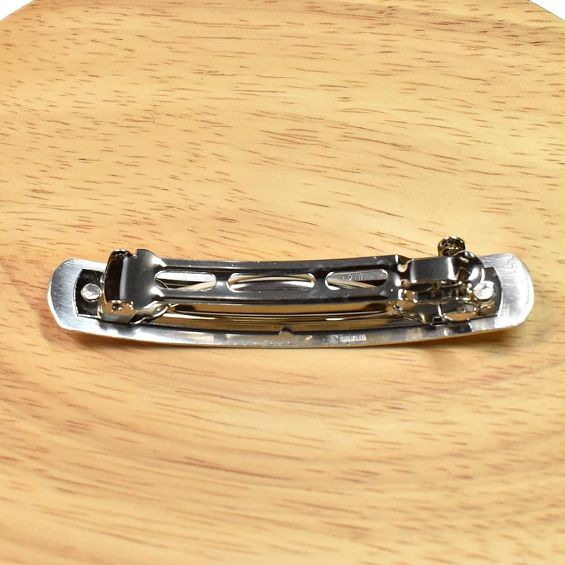 花模様 シルバーバレッタ Mサイズ リニューアル | シルバー