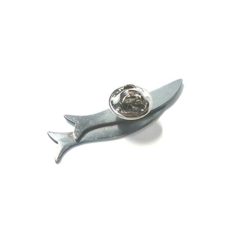 2匹の秋刀魚（サンマ) シルバー ピンブローチ